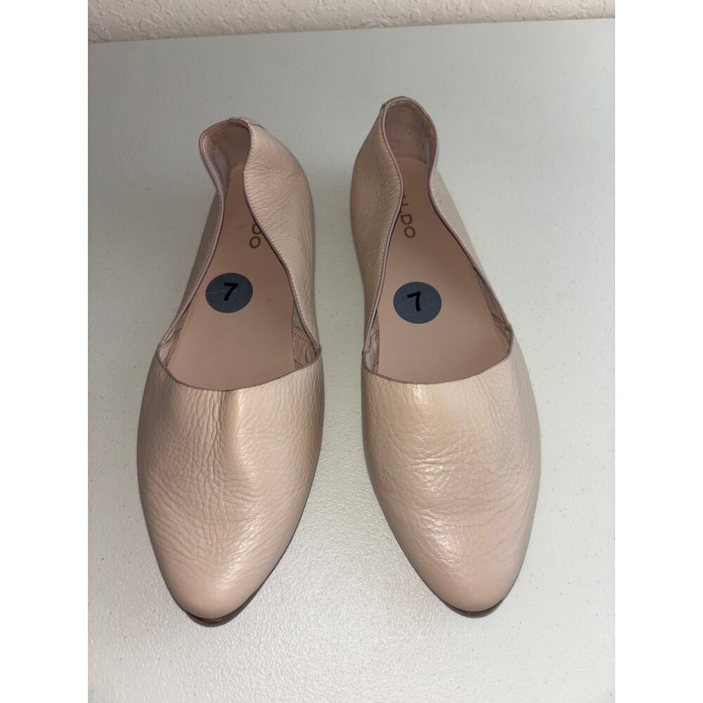 Aldo Soft Leather Nude Ballet Flats Size 7 - Picture 5 of 6